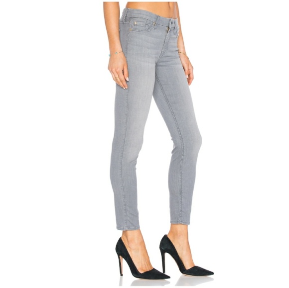 7 For All Mankind Denim - 7FAM The Ankle Skinny Jean Featherweight Grey 30